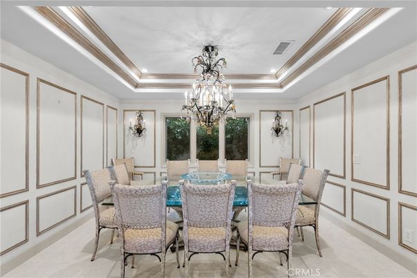 Chandelier, Dining room, Interior, Recessed Lighting
