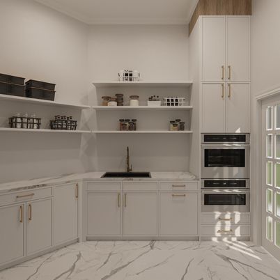 Interior, Kitchen, Marble, Stainless Steel Appliances