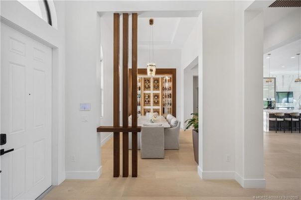 Dining room, Interior, Kitchen, Pendant Lights, Wood Texture Flooring