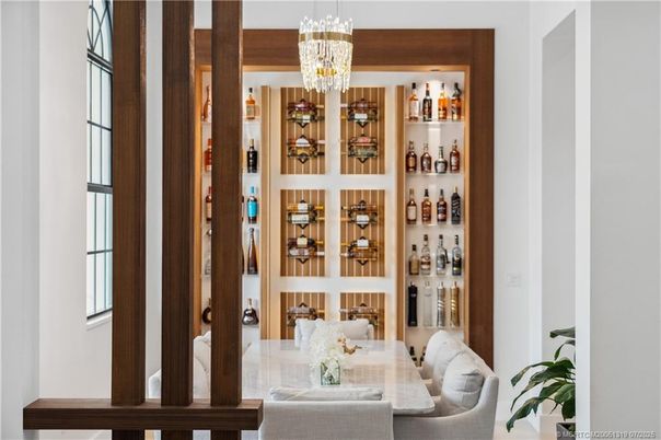 Chandelier, Dining room, Interior, Wine Storage