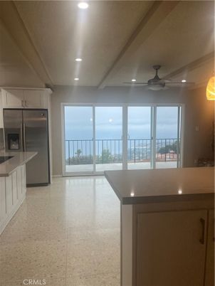 Empty room, Interior, Kitchen, Recessed Lighting, Stainless Steel Appliances, Water