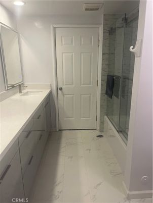 Bathroom, Glass Shower, Interior, Marble, Recessed Lighting