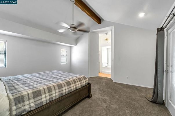 Bedroom, Interior, Recessed Lighting, Wooden Beams
