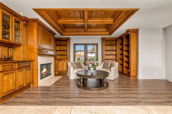 Fireplace, Interior, Recessed Lighting, Wooden Beams, Wooden Ceilings, Wood Texture Flooring, Wooden Walls