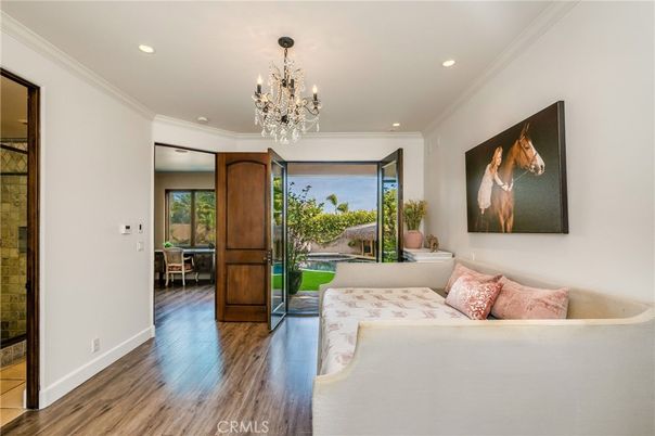 Chandelier, Interior, Living room, Recessed Lighting, Wood Texture Flooring