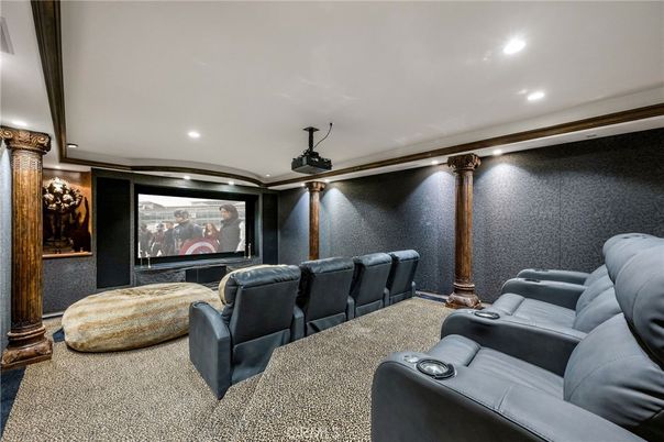Home Theatre Room, Interior, Projection Screen, Recessed Lighting, Theatre Room