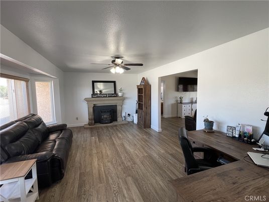Fireplace, Home Office, Interior, Wood Texture Flooring