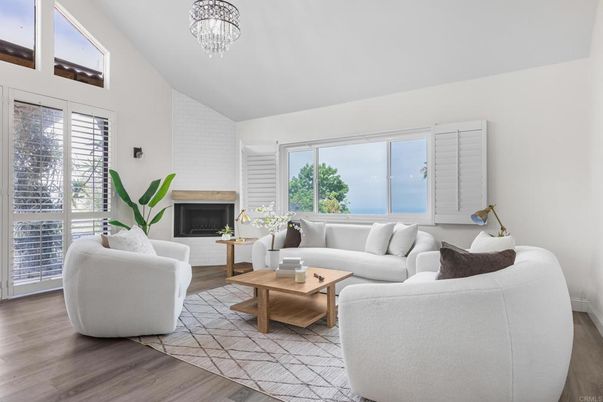 Chandelier, Fireplace, Interior, Living room, Water, Wood Texture Flooring