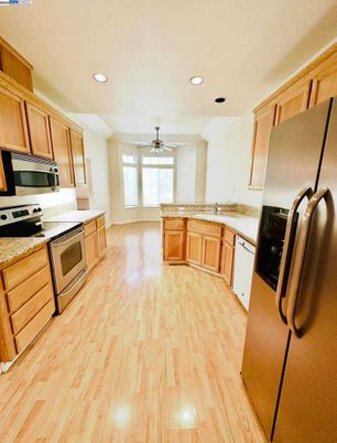 Interior, Kitchen, Recessed Lighting, Wood Texture Flooring