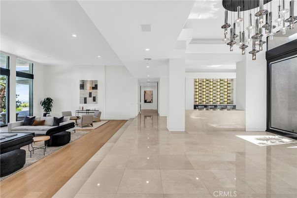 Interior, Living room, Pendant Lights, Recessed Lighting, Wood Texture Flooring