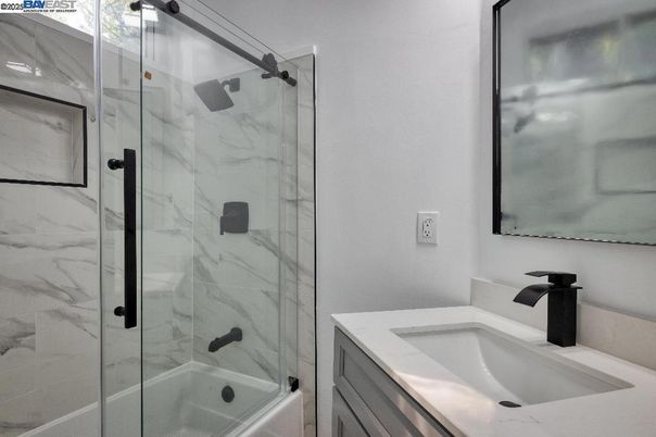 Bathroom, Glass Shower, Interior, Marble Walls