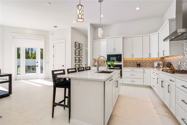 Interior, Kitchen, Pendant Lights, Recessed Lighting, Stainless Steel Appliances