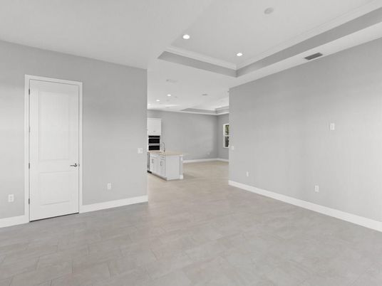 Empty room, Interior, Kitchen, Recessed Lighting