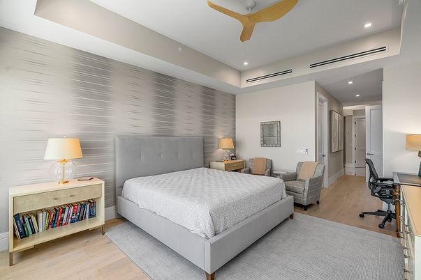 Bedroom, Home Office, Interior, Recessed Lighting, Wood Texture Flooring