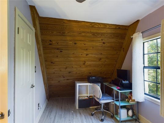 Home Office, Interior, Wood Texture Flooring, Wooden Walls