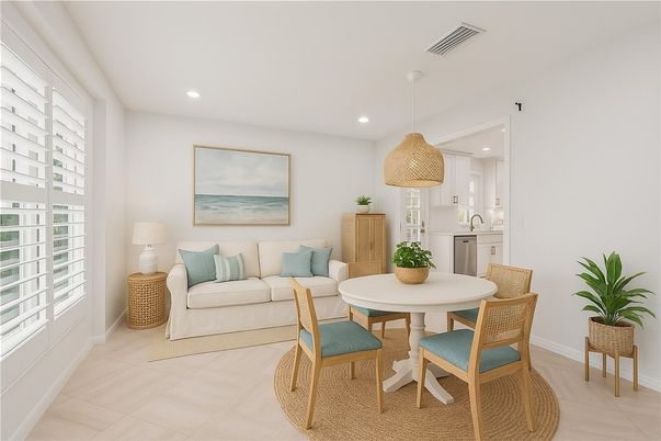 Dining room, Interior, Kitchen, Pendant Lights, Recessed Lighting