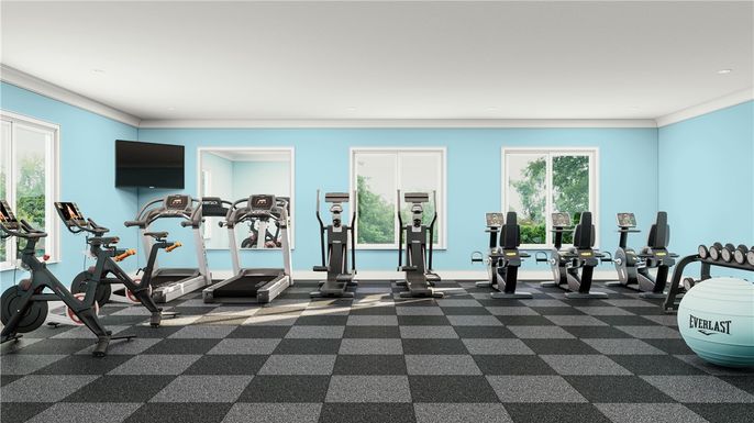 Fitness Equipment, Interior, Recessed Lighting