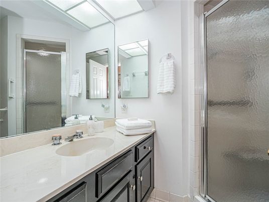 Bathroom, Dual Sink Vanities, Glass Shower, Interior