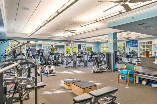 Fitness Equipment, Gym, Interior, Recessed Lighting