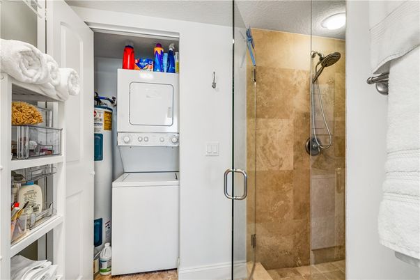 Bathroom, Glass Shower, Interior, Utility Closets, Washer