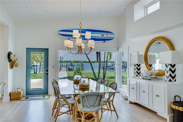 Chandelier, Dining room, Interior, Water, Wood Texture Flooring