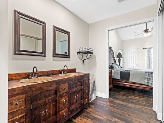 Bathroom, Bedroom, Dual Sink Vanities, Interior, Wood Texture Flooring