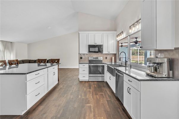 Interior, Kitchen, Stainless Steel Appliances, Wood Texture Flooring