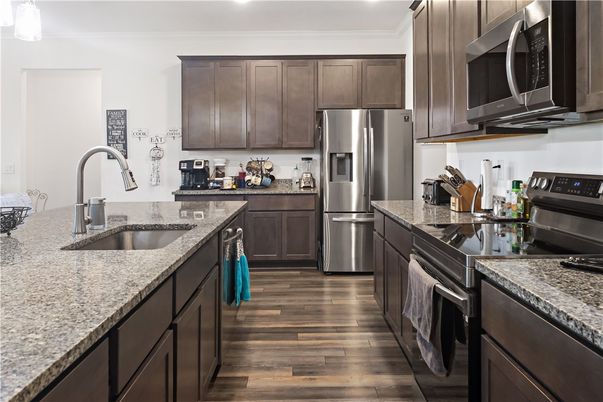 Interior, Kitchen, Stainless Steel Appliances, Wood Texture Flooring