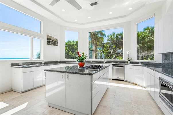 Interior, Kitchen, Recessed Lighting, Stainless Steel Appliances, Water