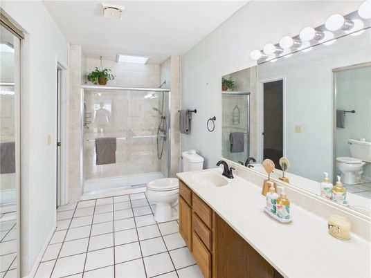 Bathroom, Dual Sink Vanities, Glass Shower, Interior