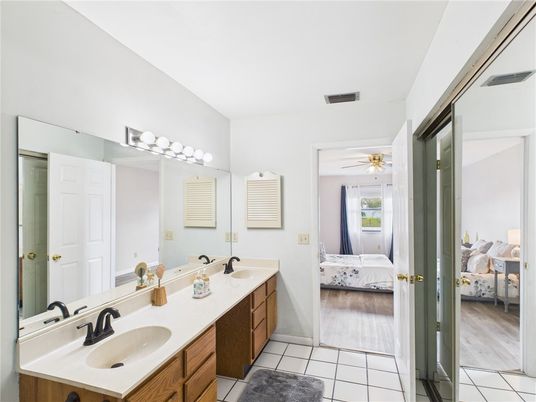 Bathroom, Bedroom, Dual Sink Vanities, Interior, Wood Texture Flooring