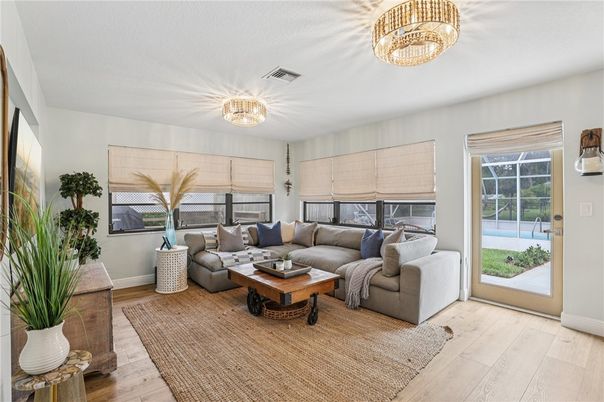 Chandelier, Interior, Living room, Wood Texture Flooring