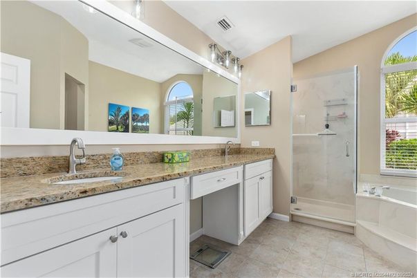 Bathroom, Dual Sink Vanities, Glass Shower, Interior
