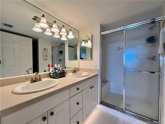 Bathroom, Dual Sink Vanities, Glass Shower, Interior