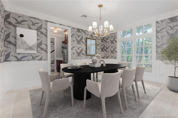 Chandelier, Dining room, Interior