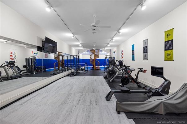 Fitness Equipment, Interior, Wood Texture Flooring
