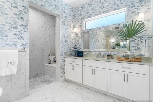 Bathroom, Dual Sink Vanities, Interior, Marble, Marble Walls
