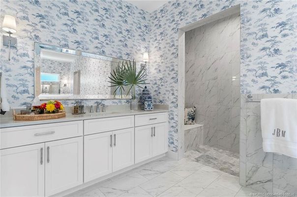 Bathroom, Dual Sink Vanities, Interior, Marble, Marble Walls