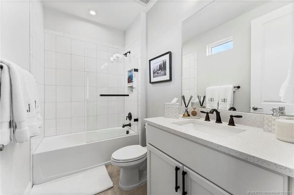 Bathroom, Interior, Recessed Lighting, Wood Texture Flooring