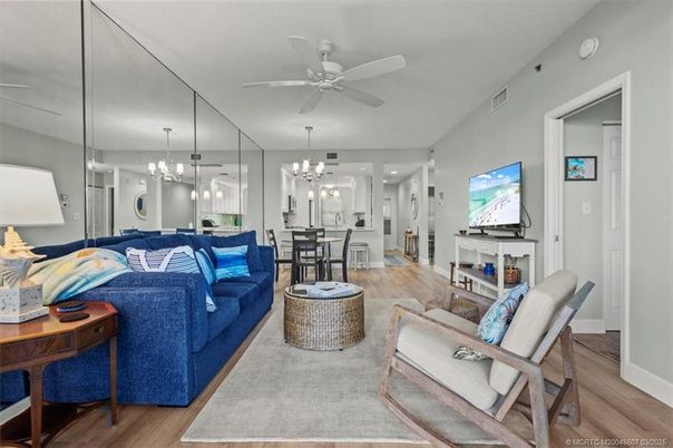 Dining room, Fireplace, Interior, Kitchen, Living room, Pendant Lights, Recessed Lighting, Wood Texture Flooring