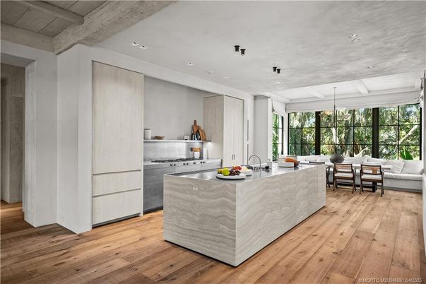 Interior, Kitchen, Living room, Pendant Lights, Recessed Lighting, Wood Texture Flooring