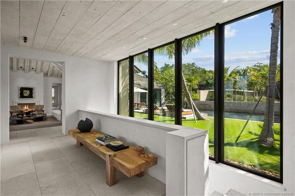 Fireplace, Interior, Recessed Lighting, Wooden Ceilings
