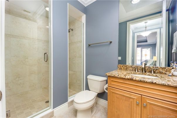 Bathroom, Glass Shower, Interior, Pendant Lights