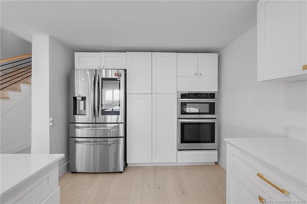 Interior, Kitchen, Stainless Steel Appliances, Wood Texture Flooring