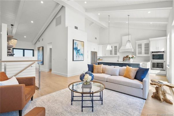 Interior, Kitchen, Living room, Pendant Lights, Recessed Lighting, Stainless Steel Appliances, Wood Texture Flooring