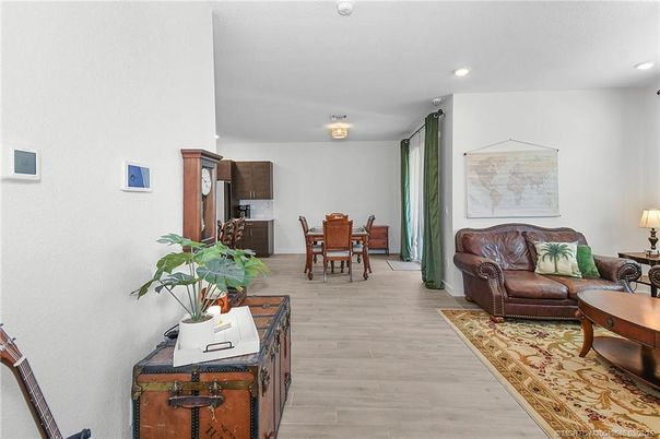 Dining room, Interior, Kitchen, Recessed Lighting, Wood Texture Flooring