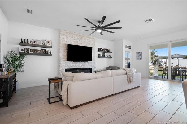 Fireplace, Interior, Living room, Stone Walls, Wood Texture Flooring