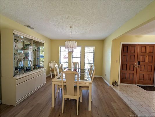 Chandelier, Dining room, Interior, Wood Texture Flooring