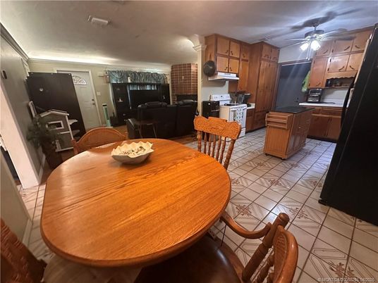 Dining room, Fireplace, Interior, Kitchen, Living room