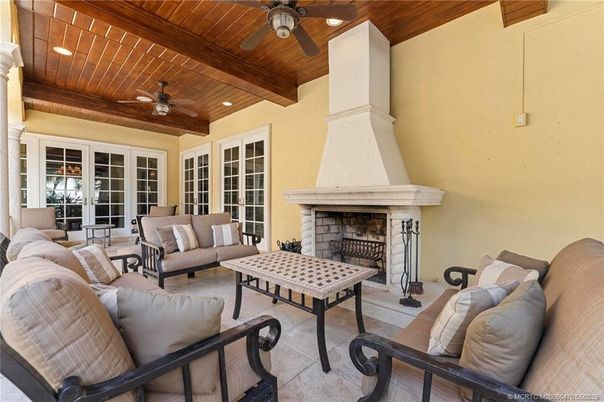 Fireplace, Interior, Living room, Recessed Lighting, Wooden Beams, Wooden Ceilings